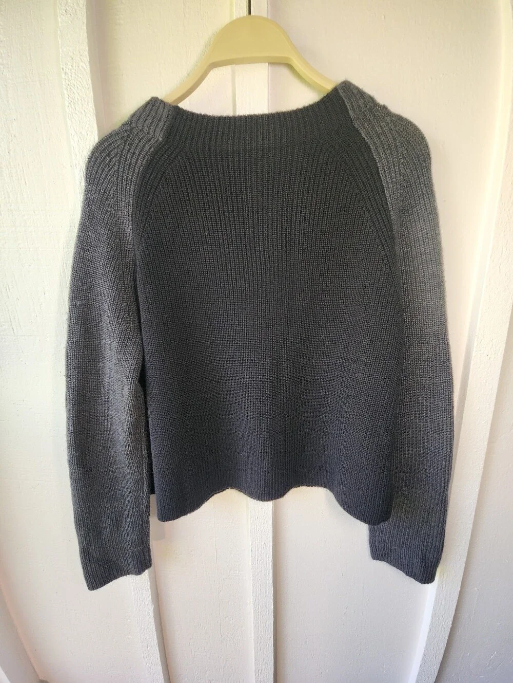 EILEEN FISHER Black Knit Color Block Long Sleeve Crew Neck Sweater Size XS